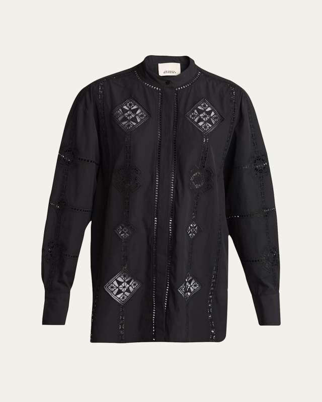 Soeline Embroidered Button-Down Shirt